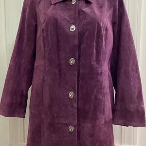 NWT Dennis Basso Plum Suede Jacket 1X